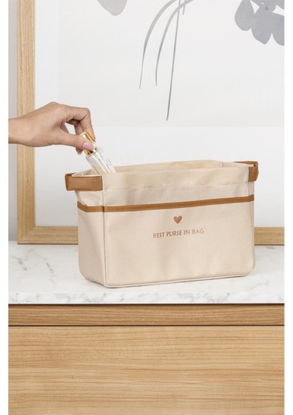 Bej Tote Çanta Içi Düzenleyici, Pratik ve Şık Organizer modelleri