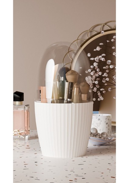 Şeffaf Kapaklı Hijyenik Makyaj ve Kozmetik Düzenleyici, Beyaz Renkli. fiyatları