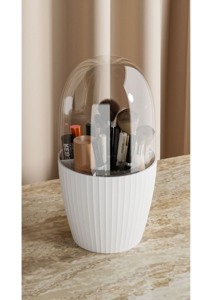 Şeffaf Kapaklı Hijyenik Makyaj ve Kozmetik Düzenleyici, Beyaz Renkli. modelleri