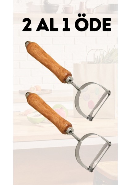 Patates Sebze Soyacağı Paslanmaz Çelik Jülyen Soyacak Ahşap Saplı 2 Al 1 Öde