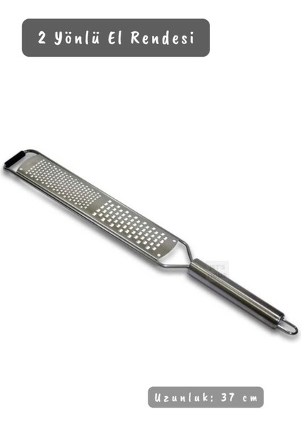 Paslanmaz Çelik El Rendesi Peynir Rendesi 2 Yönlü El Rendesi Inox 37 cm