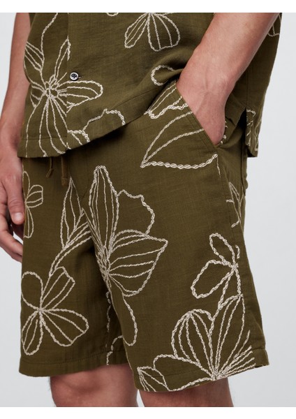 Erkek Yeşil Textured Şort modelleri