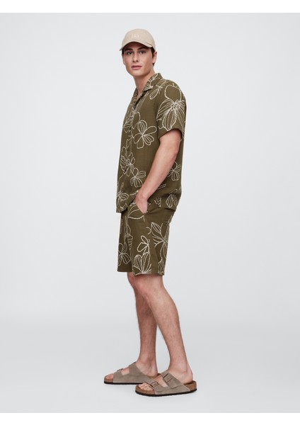 Erkek Yeşil Textured Şort fırsatları