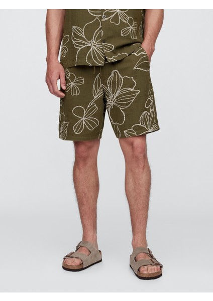 Erkek Yeşil Textured Şort indirimleri