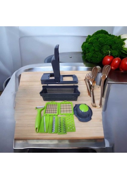 Rendeleme 13 Parça Hazneli Sebze Doğrayıcı Dilimleyici Kesici Çok Fonksiyonlu Rende Seti modelleri