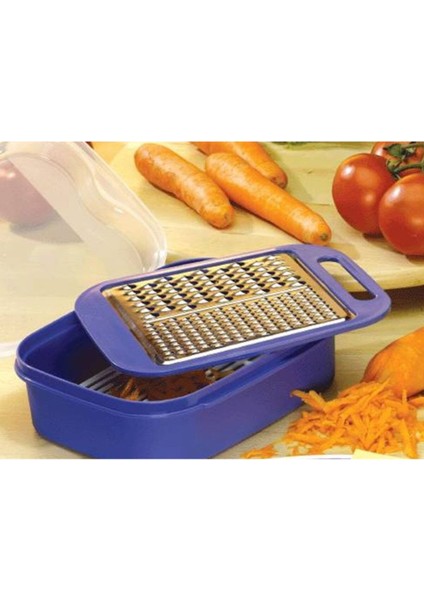 Plastik Hazneli Havuç Turp Soğan Rendesi Süzgeçli Rende Rondo