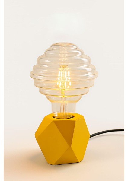 Şık Sarı Dekoratif Masa Lambası, 4W Led, E27 Duy, Ampul Dahil fiyatları