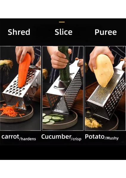 2'li Mutfak Seti Boncuk Uçlu Metal Çırpıcı-4 Yüzeyli Çok Amaçlı Rende, Paslanmaz Çelik Set indirimleri