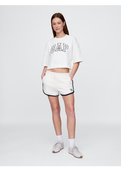 Kadın Beyaz Vintagesoft Gap Logo Yunus Sweat Şortları