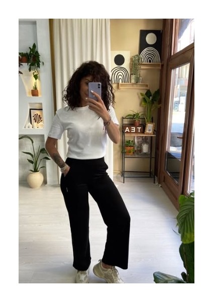 Çiftcepli Geniş Paça Eşofman Altı