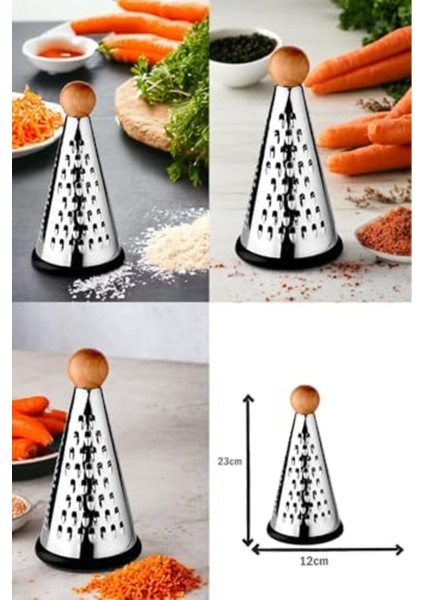 Elz Ahşap Topuz Tutuculu 3 Taraflı Paslanmaz Çelik Lüks Şef Rendesi Orta Boy 26 * 13 Cm, Paslan fiyatları