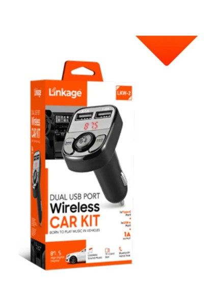 Araç Şarj LKW2 2 USB Type A USB + USB C Hızlı Şarj Tf Kart Girişli Fm Transmiter