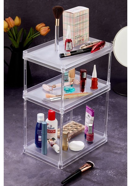 Turuncu Çok Amaçlı Üç Katlı Düzenleyici Organizer Raf