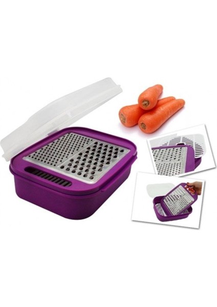 2 Adet Çok Fonksiyonlu Hazneli Süzgeçli Rende