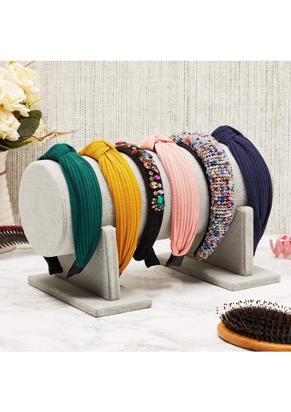 Kadife Ayaklı Krem Toka Stand 40 Cm, Şık ve Kullanışlı Dekor Aksesuarı