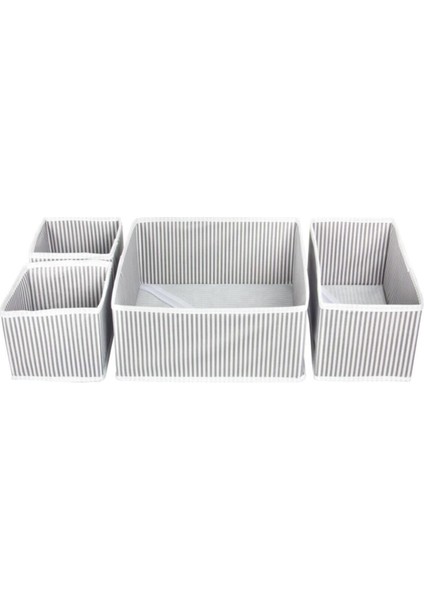 Gri 4'lü Çekmece Düzenleyici Kutu, Makyaj ve Takı Organizasyonu