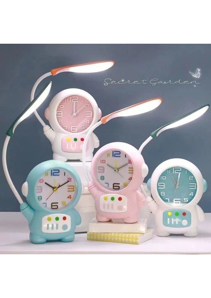 Pembe Astronot Tasarımlı Çok Renkli USB Şarjlı Masa Lambası fiyatları