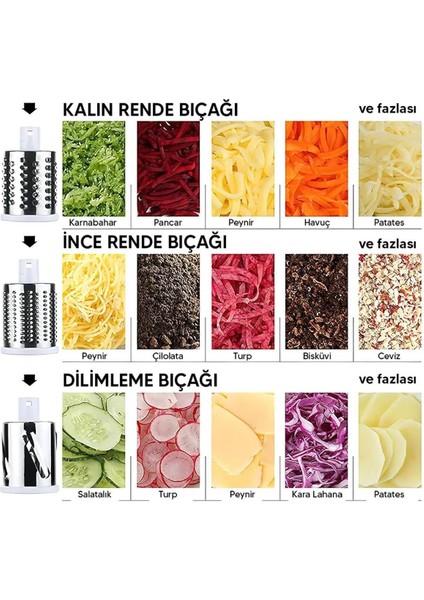 Masaüstü 3 Aparatlı Pratik Rende Seti-Kırmızı indirimleri