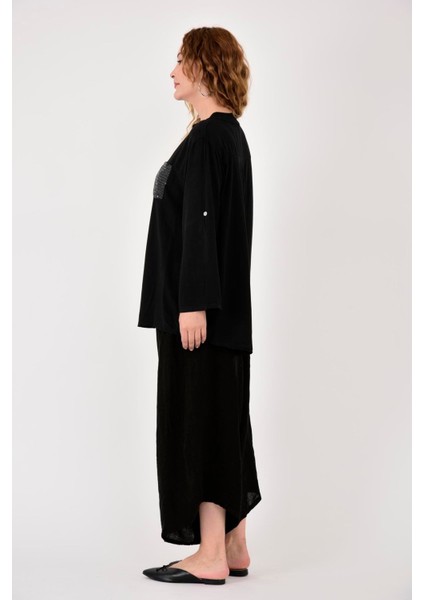 Bluz Italyan Pullu Siyah fırsatları