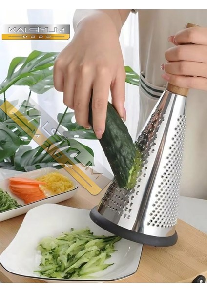 Paslanmaz Çelik Rende Sebze Meyve Sunum Büyük Rende Silikon Tabanlı Lüks El Rendesi