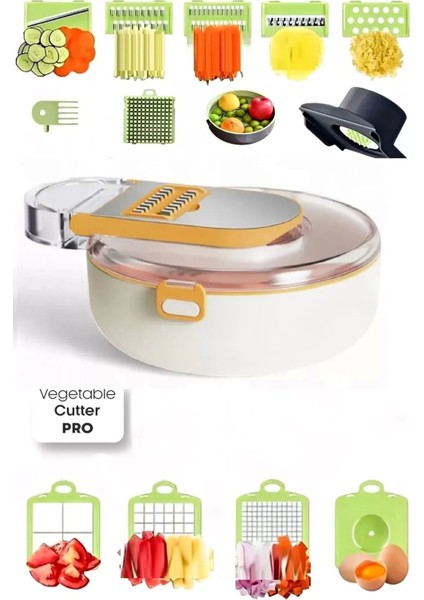 Rende Seti Vegetable Cutter Pro Rende Sebze Doğrayıcı Dilimleyici Hazneli Soğan Küp Kesici Dicer