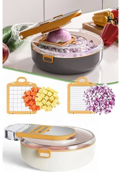 Rende Seti Vegetable Cutter Pro Rende Sebze Doğrayıcı Dilimleyici Hazneli Soğan Küp Kesici Dicer fiyatları