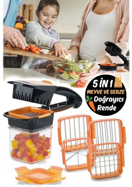 5 Başlıklı Sebze Dilimleme Rende Büyük Saklama Alanı ve Pratik Kesim Aracı ile Etkili Kullanım