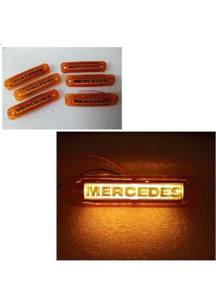 ( 6 x Adet ) 1 Set Isim Logo Parmak Lamba 12V & 24V Mercedes Sarı