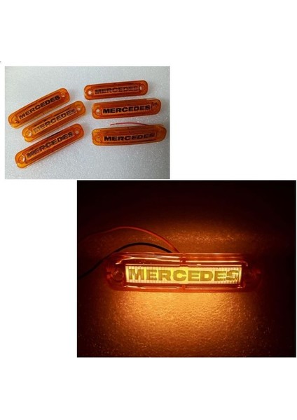 ( 6 x Adet ) 1 Set Isim Logo Parmak Lamba 12V & 24V Mercedes Sarı modelleri