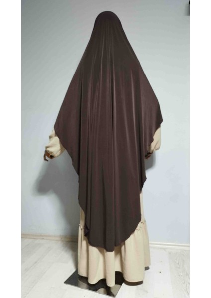 Tam Boy Sandy Sufle Khimar Hijab Eşarp Acı Kahverengi