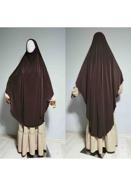Tam Boy Sandy Sufle Khimar Hijab Eşarp Acı Kahverengi