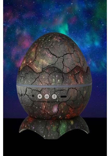 Renkli Dinozor Yumurta Galaksi Işık Projektör ve Bluetooth Gece Lambası