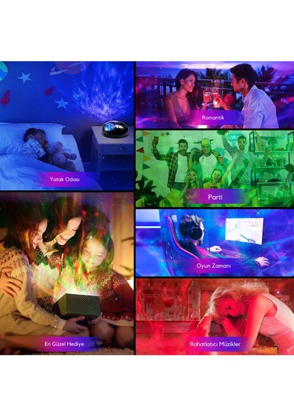 Renkli Dinozor Yumurta Galaksi Işık Projektör ve Bluetooth Gece Lambası