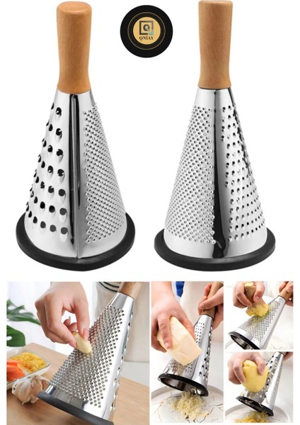 Saplı Paslanmaz Çelik Rende Sebze Meyve Sunum Büyük Rende Silikon Tabanlı Lüks El Rendesi