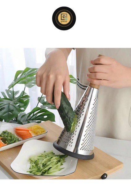 Saplı Paslanmaz Çelik Rende Sebze Meyve Sunum Büyük Rende Silikon Tabanlı Lüks El Rendesi fırsatları