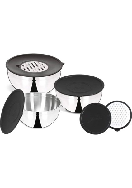 16-20-24CM Çelik 9parça Rendeli Karıştırma Kabı