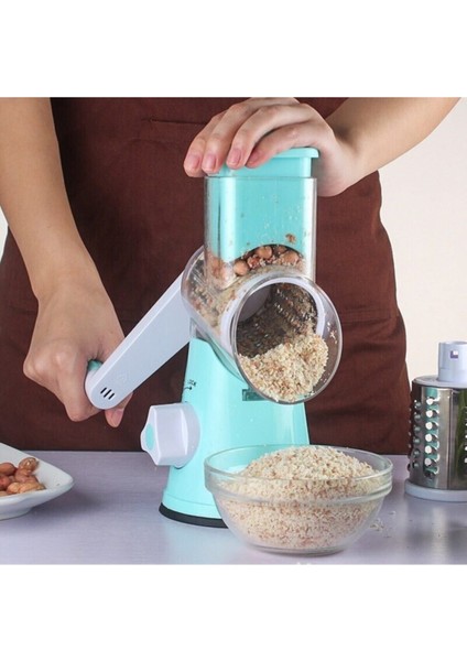 Çevirme Kollu Pratik Doğrayıcı Rende Mavi