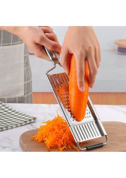 Profesyonel 3 Bıçaklı Çoklu Dilimleyici ve Rende Paslanmaz Çelik Sebze ve Peynir Rendesi