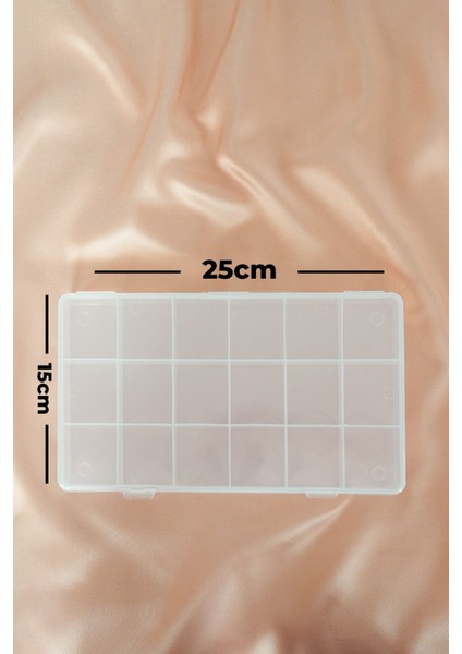 18 Bölmeli Şeffaf Takı ve Dikiş Kutusu Organizer, Pratik ve Şık Depolama Çözümü modelleri