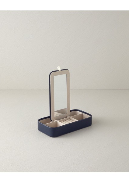 Lacivert Deri Takı Kutusu, Şık ve Zarif Saklama Çözümü fiyatları