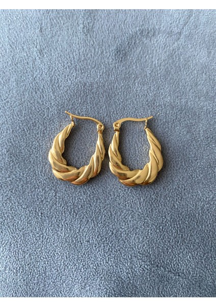 Kadın Çelik Gold Küpe