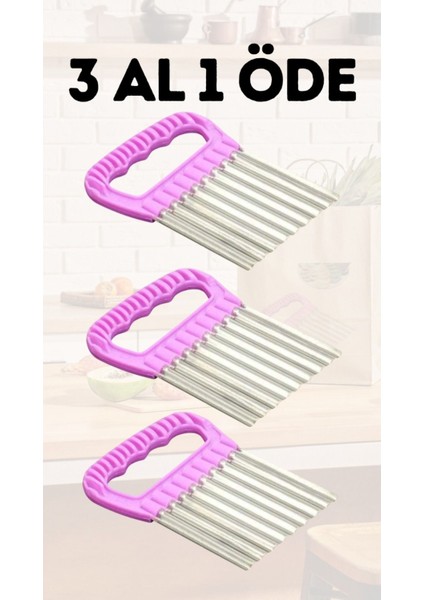 Şekilli Sebze ve Meyve Dilimleyici Patates Cips Dilimleyici 3 Al 1 Öde