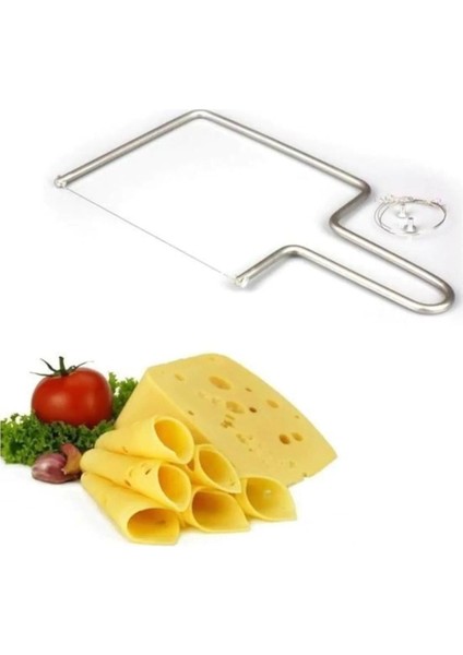 Paslanmaz Peynir Kesme Teli ve Dilimleme Aparatı Tel: 14 Cm. Tam Boy: 24 Cm. Genişlik: 11 Cm.