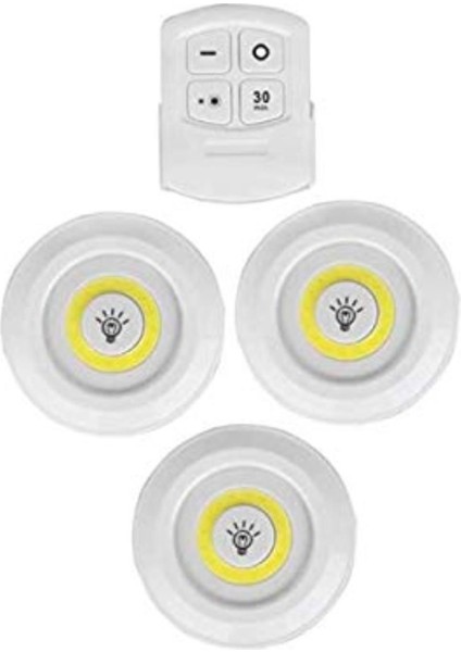 3'lü Renkli Kablosuz Yapışkanlı LED Spot Işık Seti fiyatları