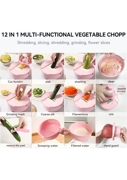 Pratik Çok Fanksiyonlu Çeşitli Çok Bıçaklı Hazneli 12LI Rende Seti Sebze Doğrayıcı Dilimleyici Set fiyatları