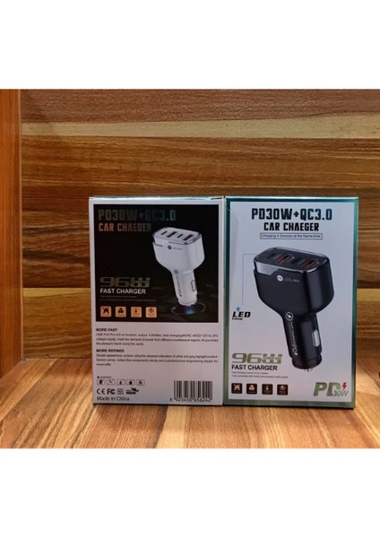 Araç Hızlı Şarj 4 Portlu Type-C USB Çakmaklık Adaptörü Total 96W Şarj Gücü Qc 3.0 18W Pd 30W fiyatları