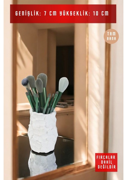 Beyaz Makyaj Fırçası Organizer - 16'lı Kozmetik Düzenleyici modelleri