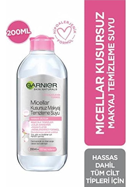 Kusursuz Makyaj Temizleme Suyu 200ML - Makyaj ve Cilt Bakımı Için