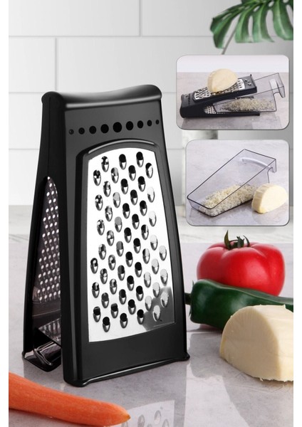 Lüx Paslanmaz Çelik Siyah Hazneli Rende