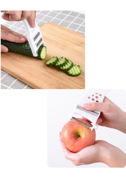 3 Adet 6 Fonksiyonlu Rende Soyacak Set Jülyen Soyacak Rende Şekilli Meyve Sebze Kesme Doğrama Robot modelleri